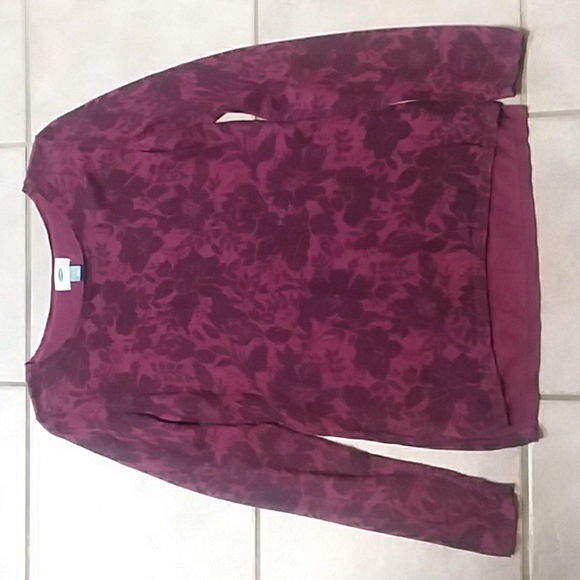 Old Navy Sweaters - Ladies Maroon Floral Sweater size M